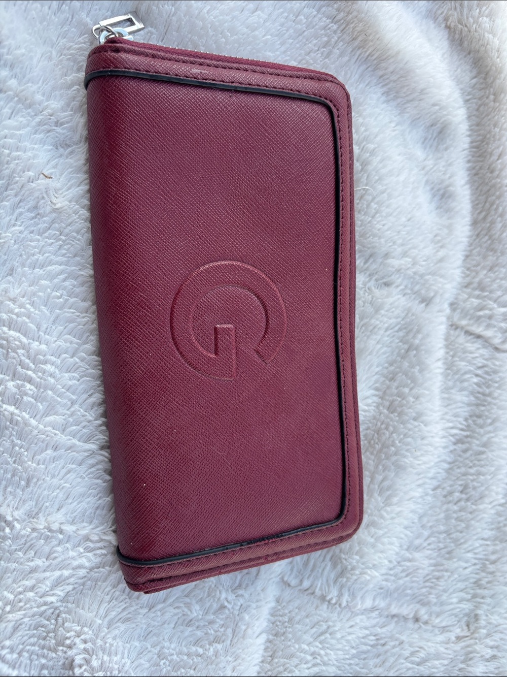 G by Guess Burgundy Zip-Around Wallet
